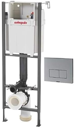 Wirquin pro - Cisterna empotrada con pulsador design aluminio para WC, 0,98-1,17 m Ref.55950018