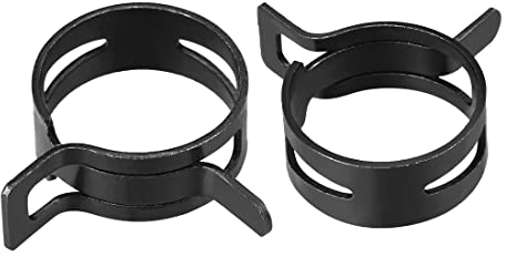 uxcell Steel Band Clamp 26mm Inner Dia Fit 27.5-30mm OD Hose Spring Band Type Action Fuel Line Silicone Tube Clip Clamp Black 10Pcs