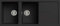 Elleci Lavello da incasso Unico 500 2 vasche con scolapiatti 116 x 50 Granitek (40 Nero Full Black)