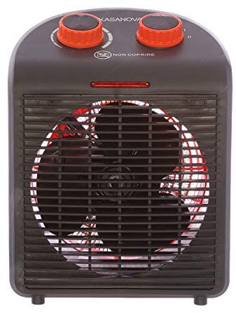 KASANOVA Termoventilatore quadrato in metallo da 2000 W arancione Aria di casa
