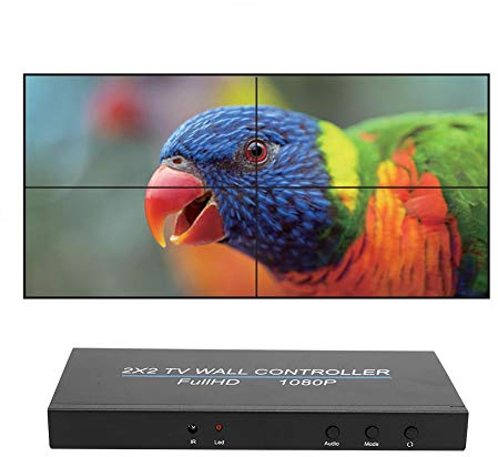 Garsent Prophecy HDMI 2x2-Videowand-Controller und -Prozessor Mehrkanal-1080P-HDMI1.3-Eingang 4 HDMIController Prozessor Display Ausgang (Unterstützung 2X1/ 3X1/ 4X1/ 1X2/ 1X3/ 1X4/2X2)