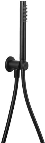 Paffoni set doccia incasso tondo con docciaMaster in metallo nero opaco, supporto incasso tondo con presa acqua