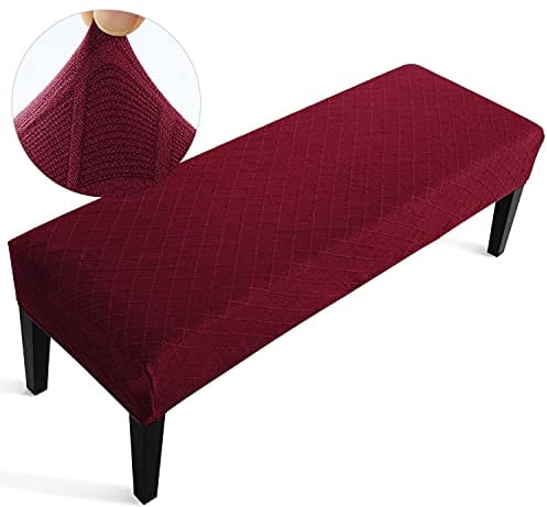 Fuloon Universal-Bezug für Esszimmer-Bank, elastisch, Stuhlhusse, für Esszimmer, abnehmbar, Bezug für Esszimmerstuhl, Esszimmer(Rot)