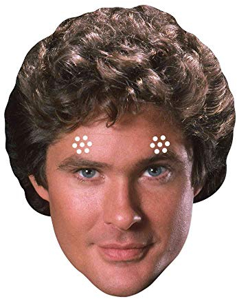 STAR CUTOUTS SM351 Halloween Michael Knight Knightrider David Hasselhoff Gesichtsmaske aus Pappe, tolles Gesprächsthema, Stern, Mehrfarbig, Regular