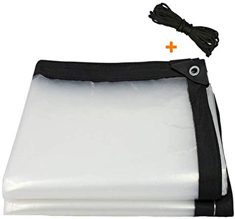 PROUH Lona Impermeable 3x6m, Lona de Protección Transparente Exterior, Toldo Reforzado Duradera con Ojales para Muebles, Jardín, Piscina
