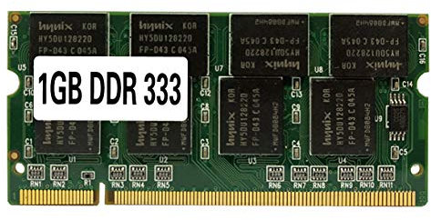 Szaerfa Memoria RAM per Laptop SO-DIMM PC2700 DDR 333 MHz 200PIN 1 GB / DDR1 DDR333 PC 2700 333MHz 200 Pin per Notebook