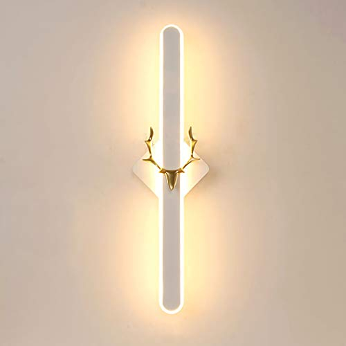 LED Wandleuchte Moderne Innen 16W Geweih Wandlampe Dimmbar Nachttischlampe, Aluminium Wandbeleuchtung Dekorative Nachtlampe für Schlafzimmer Wohnzimmer Flur Arbeitszimmer Treppenhaus,Weiß