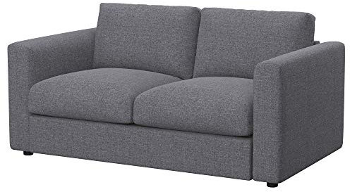 Soferia Kompatible Ersatzbezug fur VIMLE 2er-Bettsofa, Stoff Naturel Grey (FLECKENBESTÄNDIG), Grau