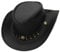 Shapeable Outback hat Style Leather Cowboy Old Style hat for Men and Women Western Wide Brim Vintage Black