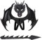 CRTEPST Drachen-Kostüm für Kinder Jungen Mädchen, Drachenflügel-Schwanz-Masken-Set, Halloween-Dinosaurier-Cosplay-Set für Kinder (Schwarz)