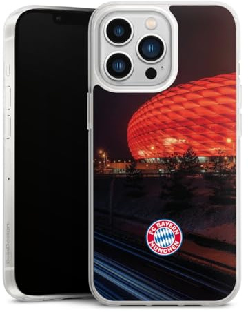 Silikon Hülle kompatibel mit Apple iPhone 13 Pro Case transparent Handyhülle FC Bayern München FCB Stadion