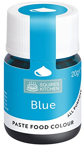 Squires Kitchen Blue Food Colouring Paste, Concentrated Food Colour for Use with Sugarpaste, Icing, Fondant, Modelling Pastes, Buttercream, Royal Icing, Cake Mixes and More - 20g