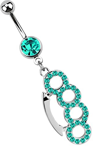 Modern Nature Piercing-Schmuck Bauchnabelpiercing Banane in 1,6 mm mit Zirkonia und Schlagring