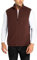 33,000ft Gilets Tops - Gilet in pile da uomo, con collo alto, ultraleggero, per attività all'aria aperta, senza maniche, in pile, con tasche con chiusura lampo, marrone scuro., L
