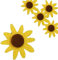 Bastelfilz Filz zum Basteln Streudeko Verzierung Blumen Sonnen Ostern Sommer Variantenwahl, Größe:Ø 30 mm x 3.7 mm, Motiv:Blumen gelb