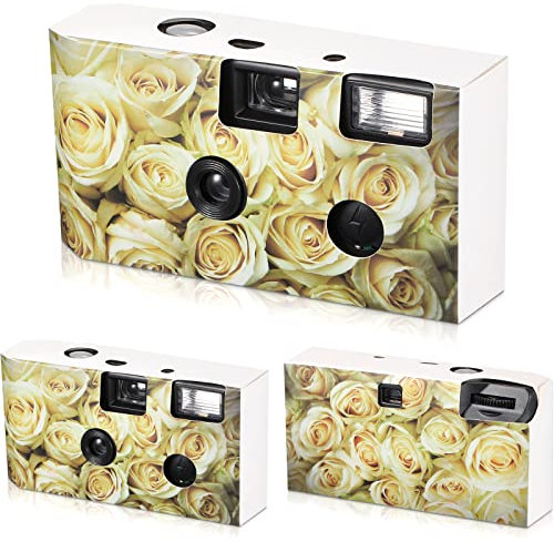 3 Packs Disposable Camera for Wedding Single Use Film Camera with Flash for Wedding, Anniversary, Travel, Camp, Party Supply