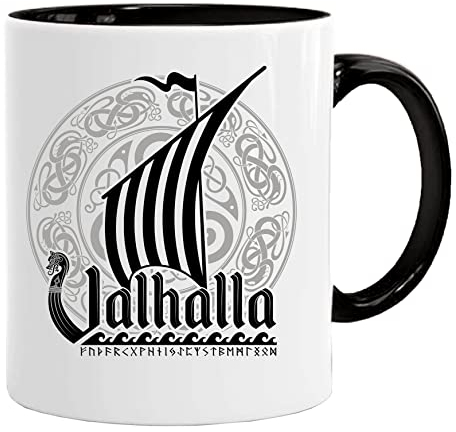 Acen Merchandise Valhalla Viking Tasse à café et thé pour petit déjeuner/cadeau d'anniversaire pour papa/oncle/maman