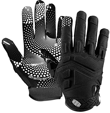 Seibertron G.A.R.G 2.0 Gel Filled Patentiert Anti-Impact Ultra-Stick Football Sports Receiver/Empfänger Handschuhe Gloves Youth Black S