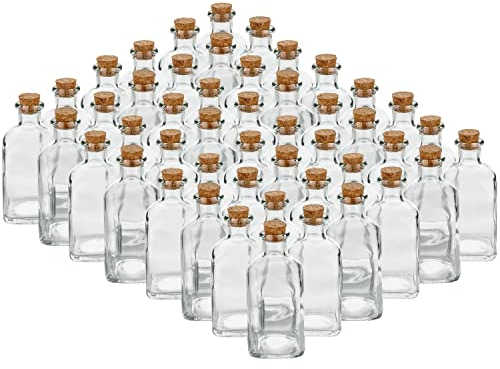48x Glasflasche mit Korken 120ml kleine Flaschen zum befüllen Leere Glasflaschen Flasche Glas Likörflaschen Ostern Glasflasche Weihnachten Likör kleine Flaschen leer Öl Essig Glass bottle Fläschchen