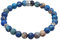 Kuzzoi Buddha Herren Armband aus blau gefärbten Achat Perlen, Organic Beads aus 925 Sterling Silber, Chakra Yogaarmband, Energiearmband, Steinarmband, Länge 19 cm