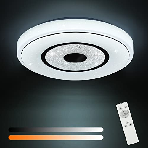 ZMH Deckenlampe LED Deckenleuchte Schlafzimmer - Schlafzimmerlampe Rund Ø30CM Küchenlampe Sternenhimmel Küche Deckenbeleuchtung 18W Flurlampe Dimmbar mit Fernbedienung für Wohnzimmer Kinderzimmer Flur