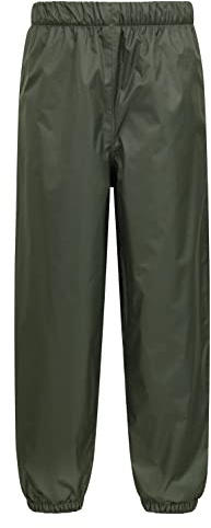 Mountain Warehouse Waterproof Fleece Lined Kids Pants | Breathable Girls & Boys Trousers with Taped Seams, Elasticated Waist & Ankles for Secure Fit, For School Run, Wet Weather