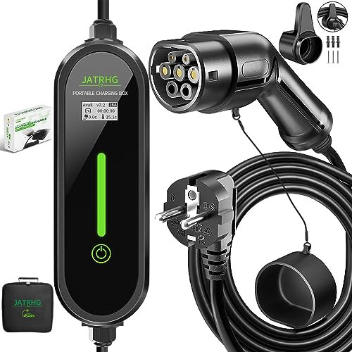 Jatrhg EV-Ladegerät 15m 3,6 kw-1,5kW 16a | 13a | 10a | 8a Typ 2 Ladestation Elektrischer tragbarer elektrischer Strom