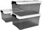 Cetomo 20L*3 Storage Boxes, Carry Plastic Storage Box with Lids, Organizing Container with Handle and Secure Latching Buckles, Stackable, Nestable, Tote Bin for Home Clothes, 20L-3Pack, Clear Black