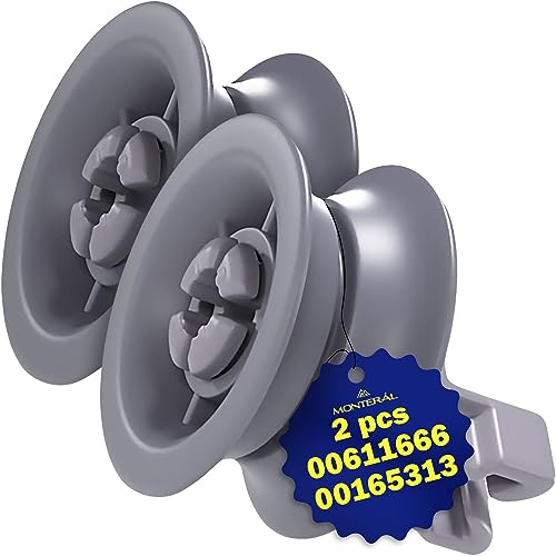 2 Piezas Ruedas Lavavajillas para Cesta Superior Ø 31 mm con Código Original 00611666 611666 00165313 165313 para Bosch para Siemens - MONTERAL