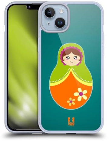 Head Case Designs Verde Nidificación de Muñecas Caso de Gel Suave Compatible con Apple iPhone 14 Plus