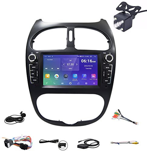 Estéreo para Automóvil, Pantalla Táctil Android 10.0 De 7, para Peug-eot 206/cc 2000-2022, WiFi 4G/5G AI Control De Voz Inteligente Bluetooth SWC USB Mirror Link FM/RDS DSP Carplay