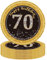 POPOYU 16 Stück 70. Geburtstag Pappteller Schwarz Gold,7 Zoll 23cm Happy 70th Birthday Schwarz-goldene Pappteller Einweg Deko 70. Geburtstag Partygeschirr für Männer Frauen Party Dekoration