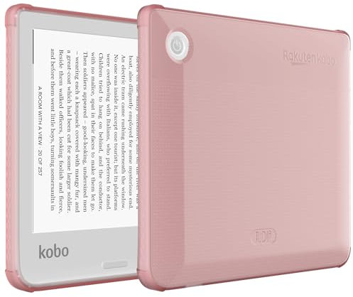 TUDIA SKN Coque pour Kobo Libra 2 Case 7 [Reinforced Corners] Antichoc Anti-jaunissement Mince Gel de Silicone Dos Clair Léger Côtés Mats Grip Pare-Chocs TPU pour liseuse (Rose Clair)
