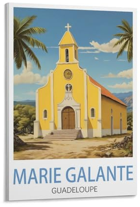 PuPLuM Guadeloupe Marie Galante Vintage-Reiseposter, 50 x 75 cm, Leinwand, Wandkunst, Poster für Wohnzimmer, Dekoration, Gemälde für Heimdekoration