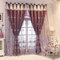 Amidoudou 1 Paar Europäische Doppelschicht Vorhänge Für Wohnzimmer Schlafzimmer Luxus Blume Gestickte Verdunkelungsvorhänge Mit Valance (Lila,140 x 230 cm)(BxH)
