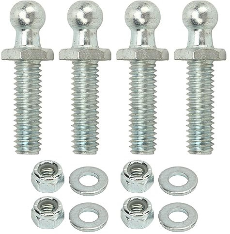 TKSE 4 Stück 10 Mm Kugelbolzen, 5/16-18 Gewinde, Hohe Härte, Robuste, Stabile Kugelbolzen, Unterlegscheiben-Set Für Werkzeugkästen, Wohnmobile, Autos(1/2inch)