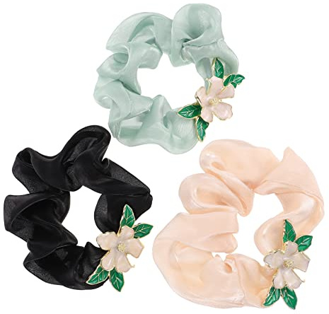 Angoily 9 Stk floraler Haargummi Mesh-Haarringe Tutu-Haargummis Haargummiring Tiara Blumen-Haargummis Kopfschmuck für Mädchen Gittergewebe Kopfbedeckung Haarschmuck Haarseil Zinklegierung