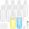 Sheryl&Rain 10Pcs 80ml Travel Bottle for Toiletries, Plastic Bottles Empty, Refillable Transparent Travel Bottles with Syringe Funnels and Labels for Travel Toiletries Makeup