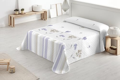 Degrees home - Dalia - Colcha Cama 105 - Colcha bouti Cama - Primavera, Verano - 200X260 Lila