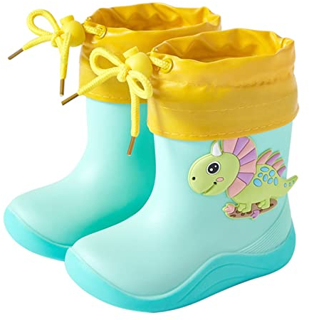 Stivali da pioggia per bambini, imbottiti, in gomma, antiscivolo, impermeabili, comodi da pioggia, per bambini, invernali, caldi, 2-9 anni, h, 20 EU