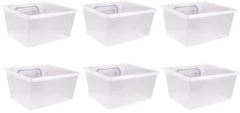 ZDSFSD 6 Pack Clear Bins, Bins Hooks, DIY Accessories, Workbench Small Bins Fit 1/4-1/8 Peg Board