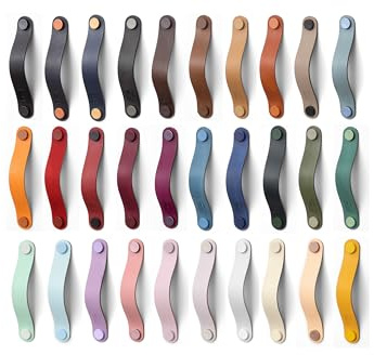 Pipes at Home Möbelgriffe aus Leder 30 Farben, Ledergriffe für alle Möbel, handgemachte Schrank Griffe, modern Küchengriffe, Leder Schubladengriffe, Pflegeleichte Kommodengriffe (135mm)