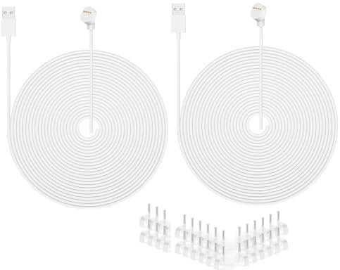Charger Cable for Google Nest Camera Charging Cable, 16.4FT/5M Weatherproof Cable for Continuous Power to Nest Cam (Battery) - White