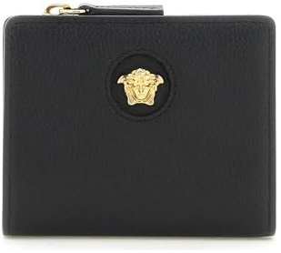 Versace Medusa Damen Geldbörse Leder Schwarz in Geschenkbox, Schwarz, Geldbörse