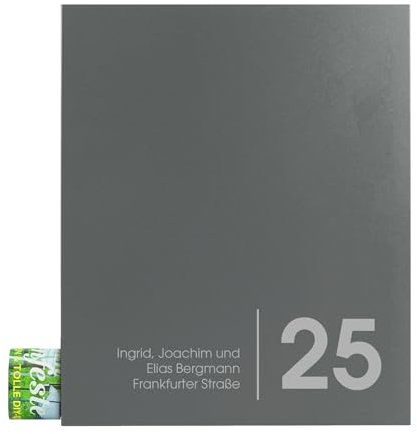 Wand-Briefkasten mit Zeitungsrolle grau - personalisiert, wetterfest, rostfrei und modern - MOCAVI Box 111 NF72a Postkasten mit Zeitungsfach - groß, deutsche Qualität - Postbox mit Name/Hausnummer