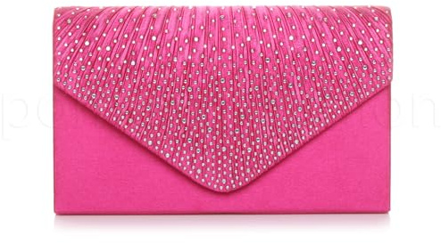 AJVANI Diamante envelope clutch bag
