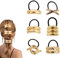 6 Stück Haargummi Gold Legierung,Hair Cuff Gold Wrap Ponytails Hair Ties,Metal Geometric Elastic Hair Ties,Ponytails Hooks Elastic Hair Clips Gold,Haargummi Gold für Dickes,ünnes,Lockiges