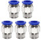 QUARKZMAN 5pcs Raccord Rapide à Pousser pour Tube OD 12mm x Filetage Mâle NPT 3/8 Droit en Cuivre pour Système D'air Industriel PC12-N03, Bleu