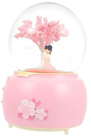 IMIKEYA 1stk Mädchen Kristall Kugel Tänzer-schneekugel Schneekugeln Flamingo-schneekugel Musik Bausatz Laterne Nacht Ball Funkeln Musical Globen Desktop-ornament Harz Rosa