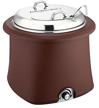 CWCQGH 304 Stainless Steel Soup Kettle Food Buffet Warmer Machine, 10L Electric Portable Design Soup Warmer Pot, for Restaurant Gravy and Soup,Red (Red)